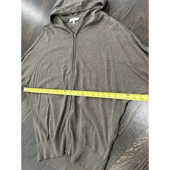 Bryn Walker Jacket Women’s Medium Full Zip Hoodie Brown Cotton Dolman Sleeve - Picture 7 of 7